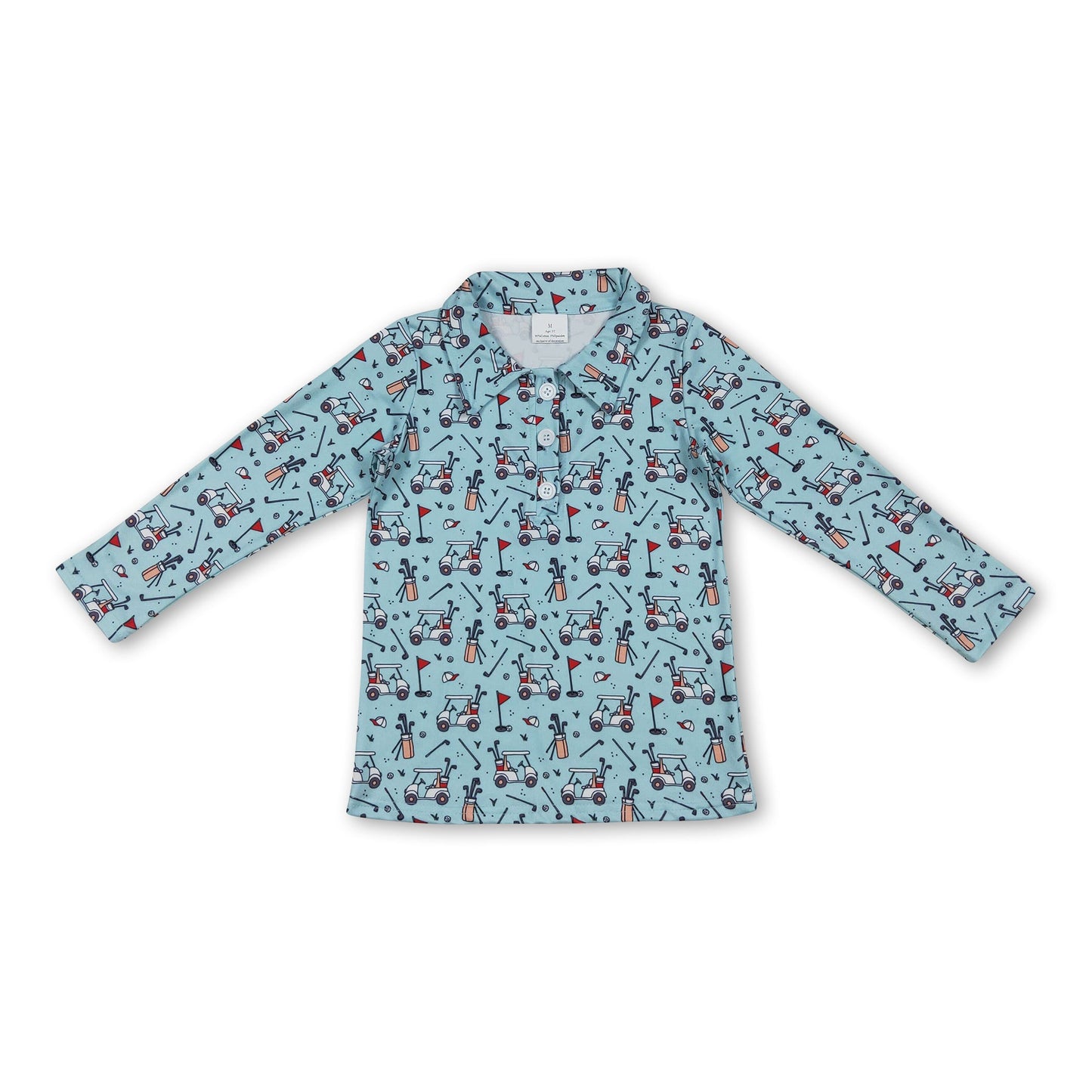 Long sleeves golf kids boys polo shirt