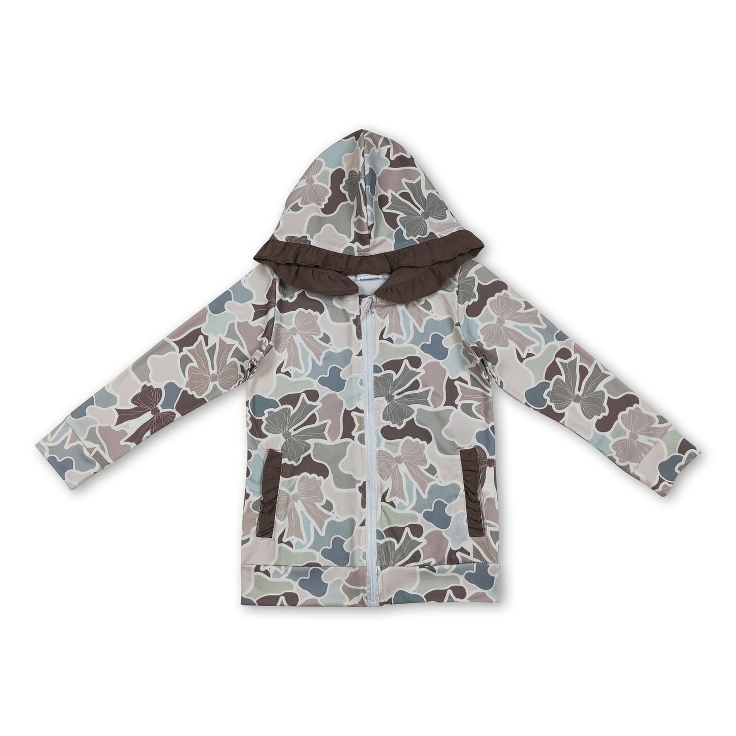 Long sleeves hunting bows zipper boy hoodie