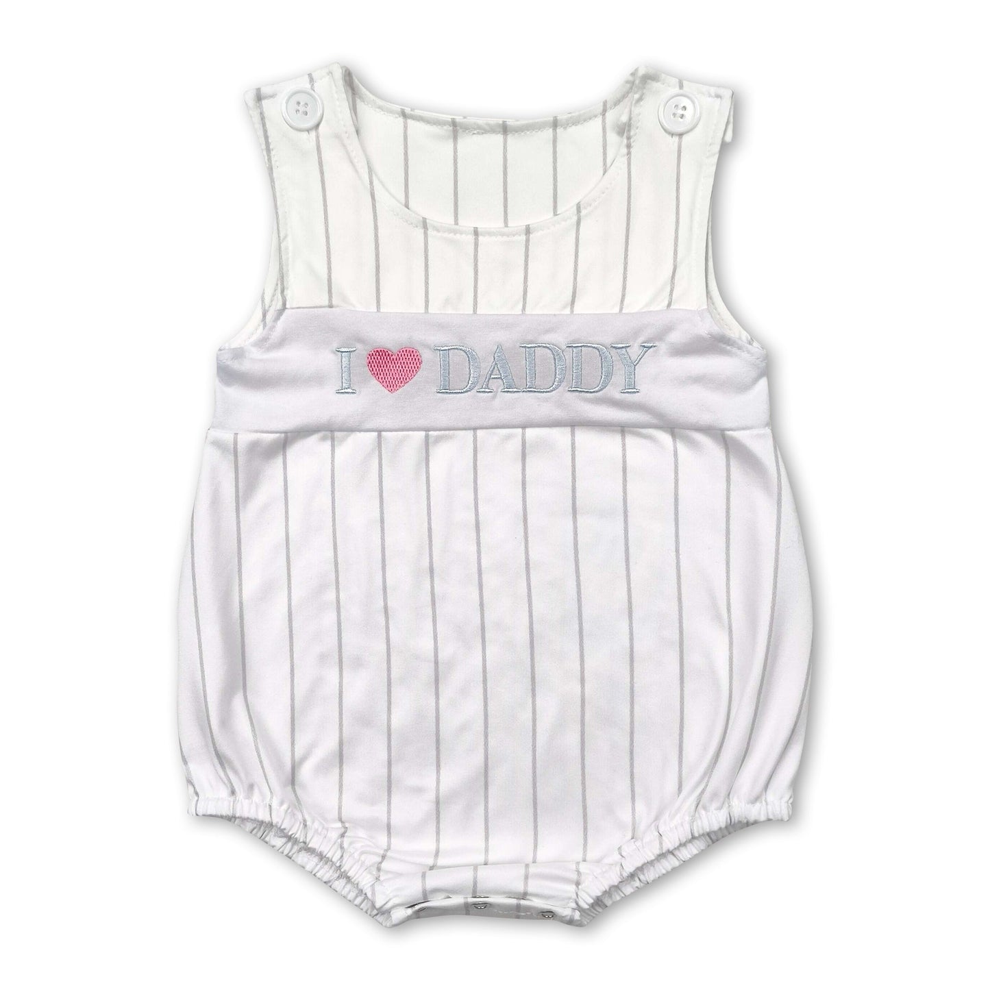 I love Daddy sleeveless stripe baby boy summer romper