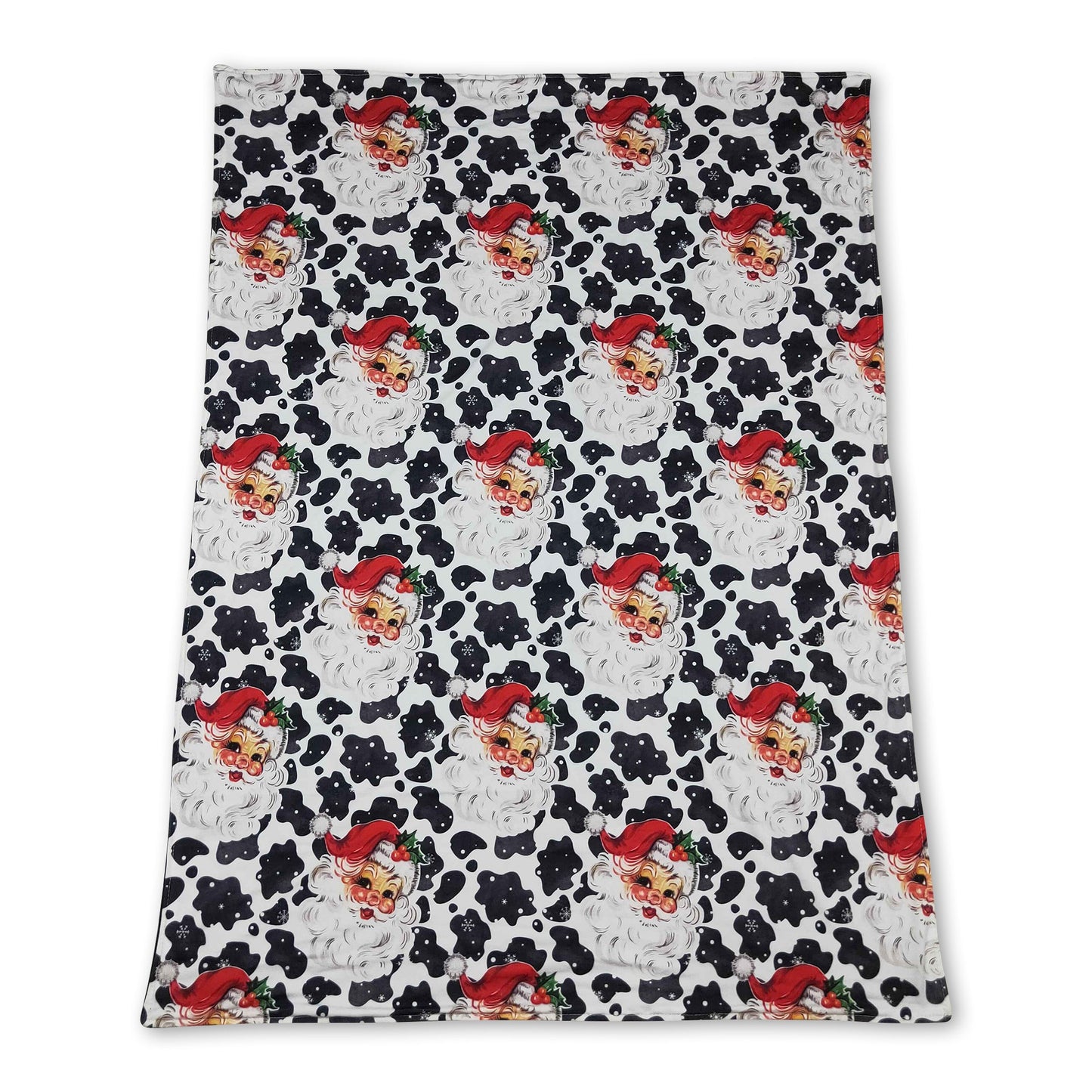 Cow print santa baby kids Christmas blankets