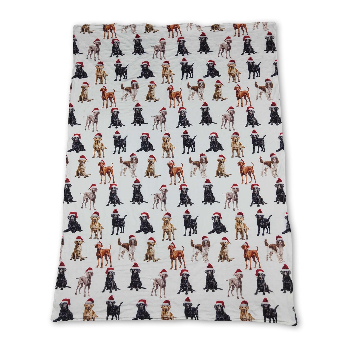 Christmas hat dog print baby kids blankets