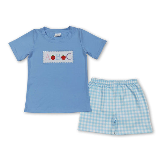 Short sleeves ABC apple kids boys back to school outfits