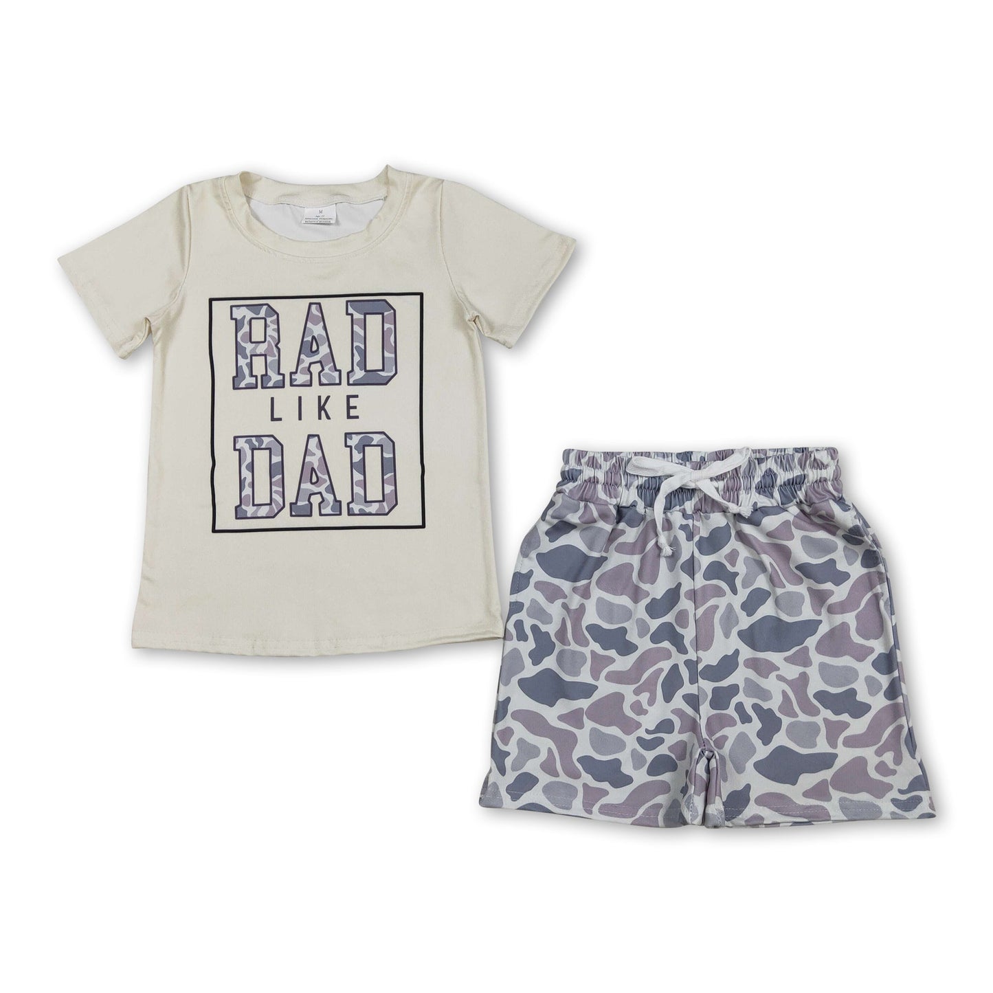 Short sleeves rad like dad top grey camo shorts boys outfits