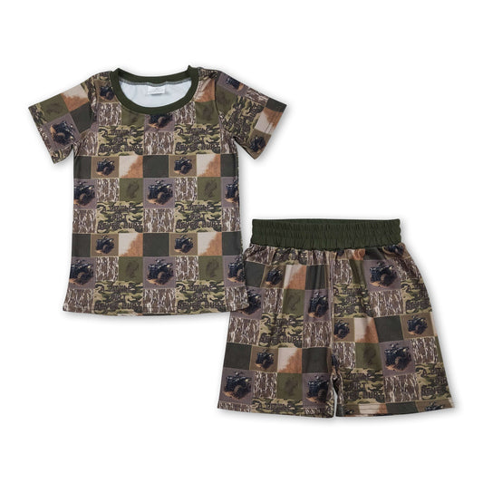 A little dirt never hurt camo tractor kids boys outfits