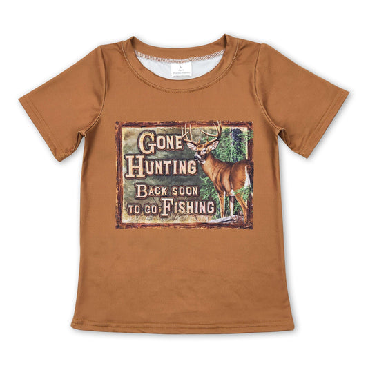 Gone hunting back soon to go fishing deer boy shirt