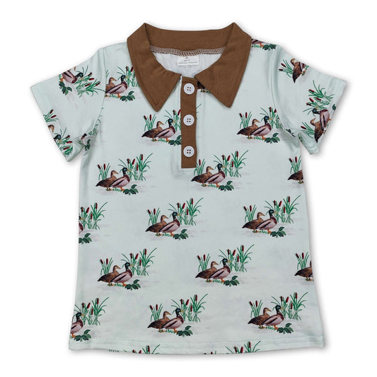 Short sleeves duck khaki kids boys polo shirt