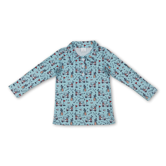 Long sleeves golf kids boys polo shirt