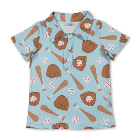 Short sleeves baseball kids boys polo shirt