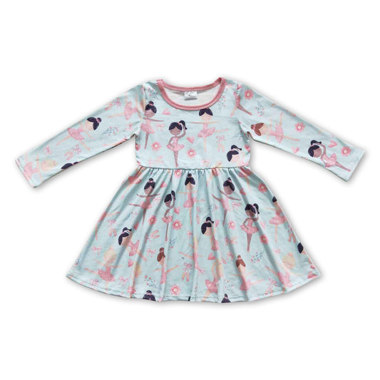 Long sleeves dance ballet baby girls dresses