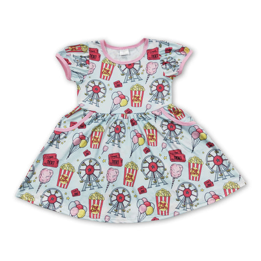 Ferris wheel popcorn balloon girls summer dresses
