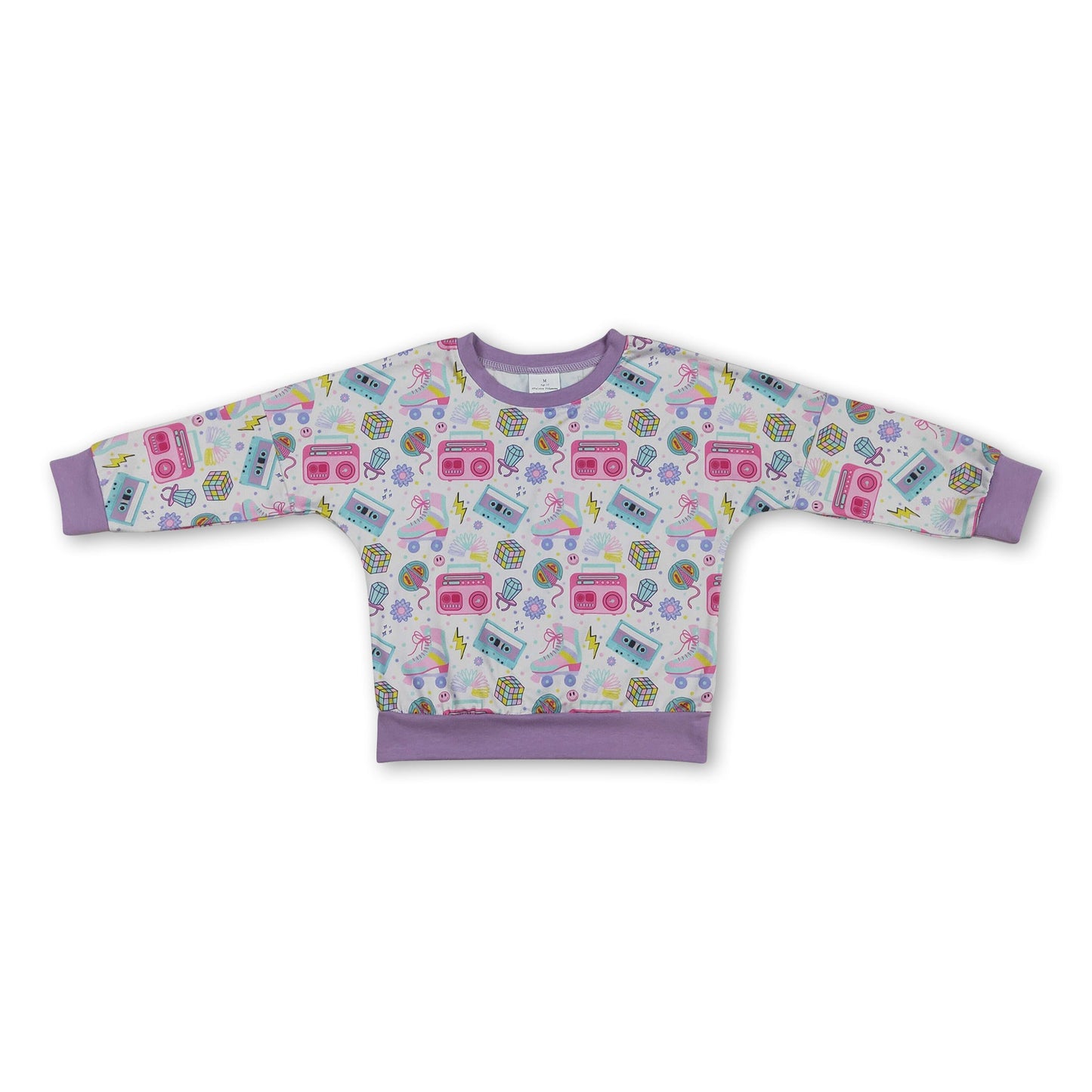 Long sleeves skates music kids girls shirt