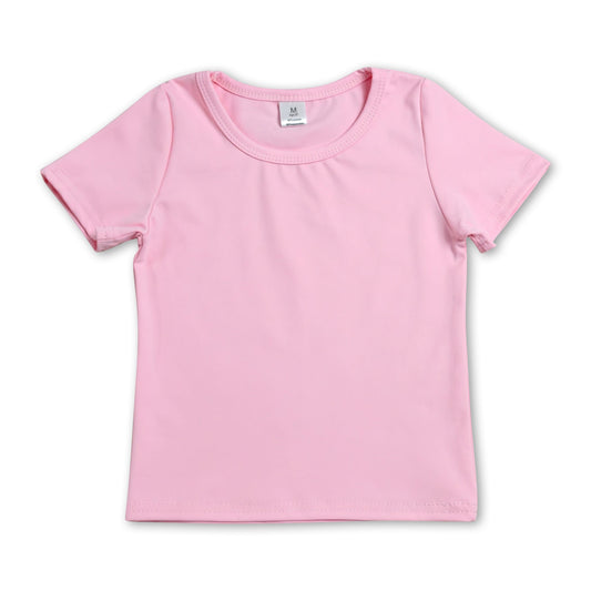 Short sleeves pink kids girls summer yoga active top