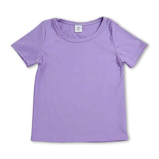 Short sleeves purple kids girls summer yoga active top