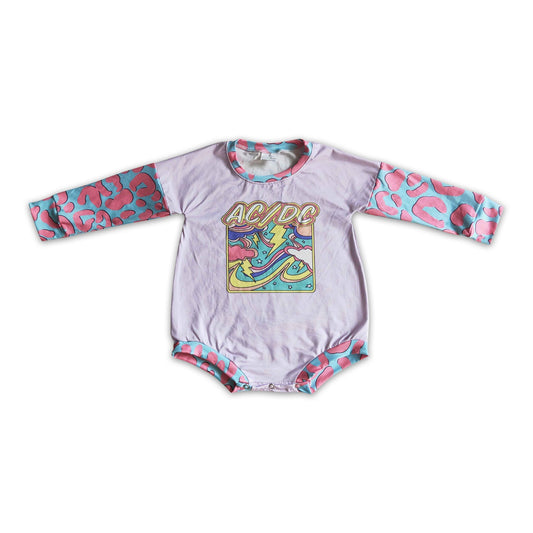 Leopard long sleeves baby singer romper