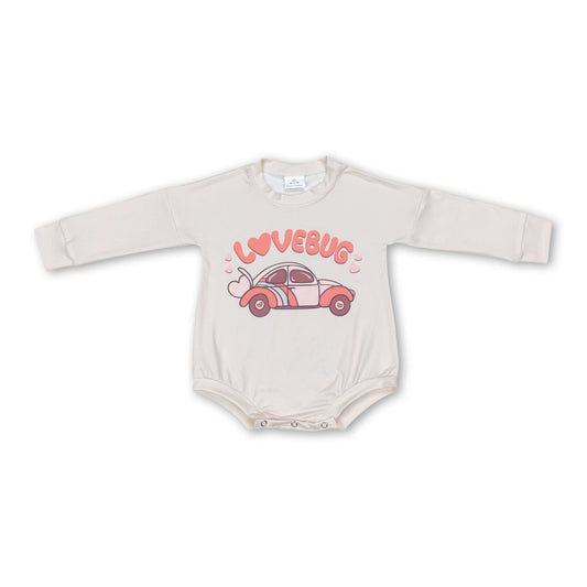 Lovebug heart heart car baby girls valentine's romper