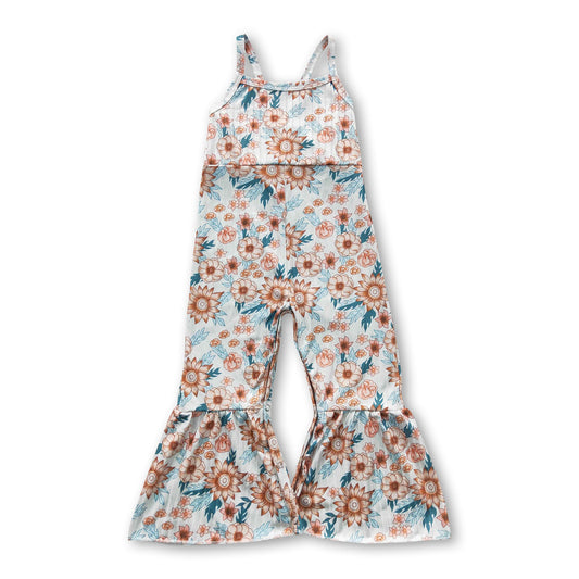 Floral sleeveless baby girls jumpsuit