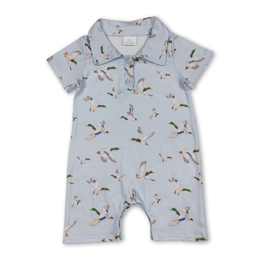 Short sleeves duck baby boy summer polo romper