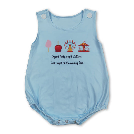 Light blue sleeveless ferris wheel baby boy summer romper