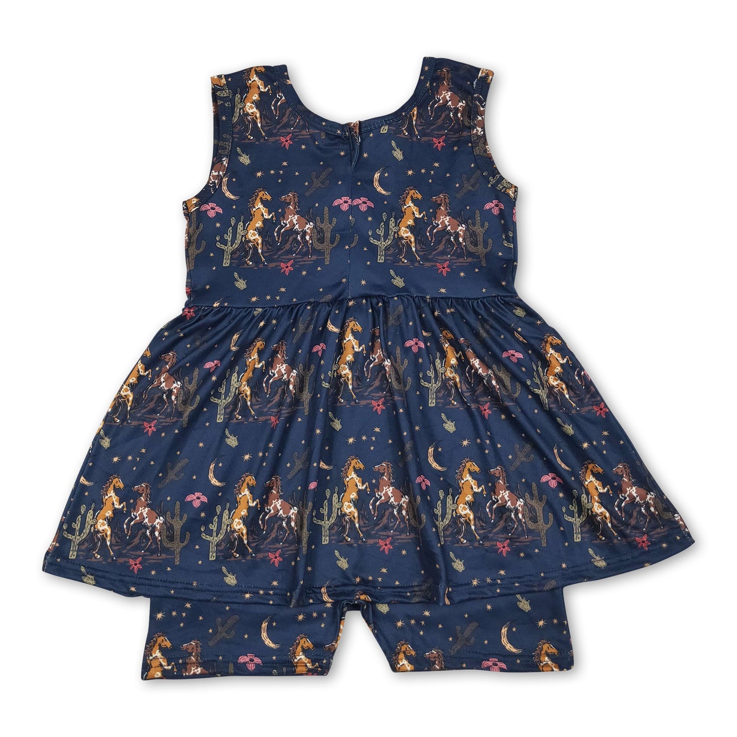 Cactus horse rodeo girls summer one piece jumpsuit