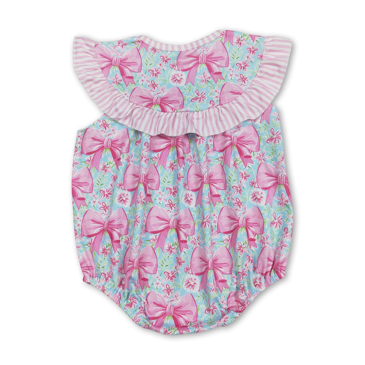 I love dad pink bow floral baby girls romper