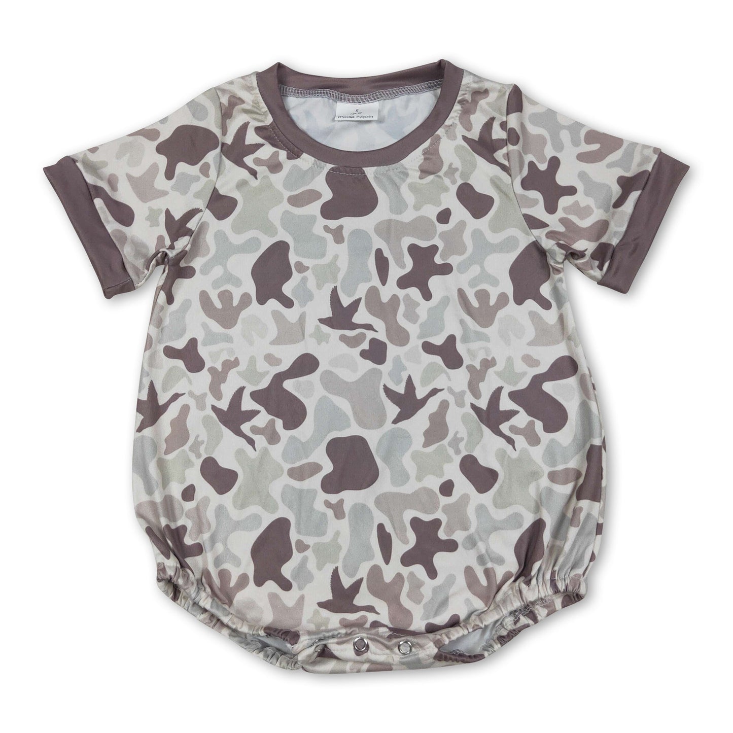 Short sleeves duck camo baby boy summer romper