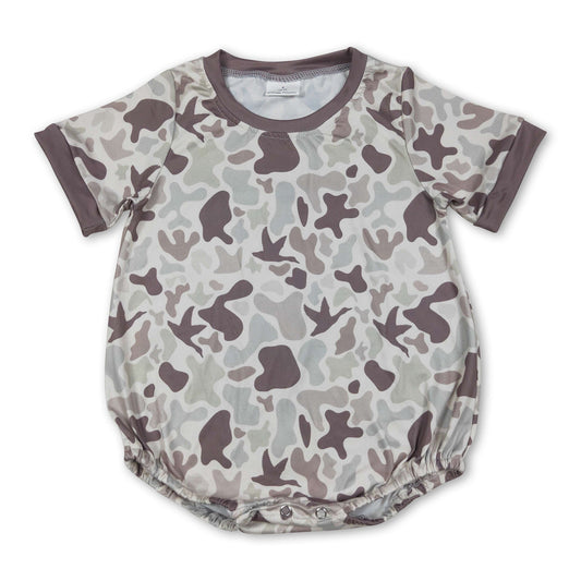 Short sleeves duck camo baby boy summer romper