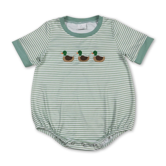 Short sleeves stripe duck baby boy summer romper
