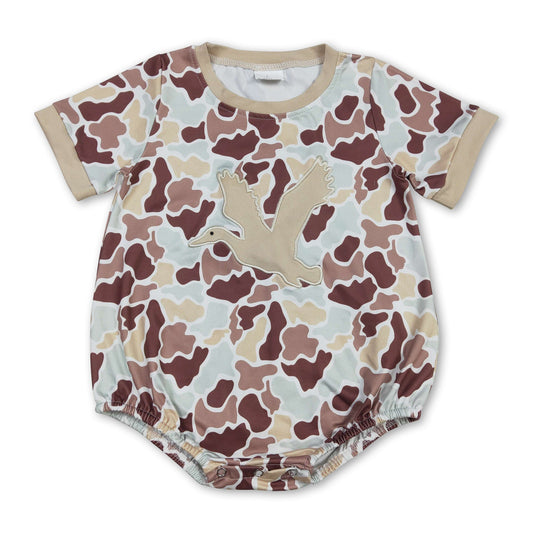 Short sleeves camo duck baby boys summer romper