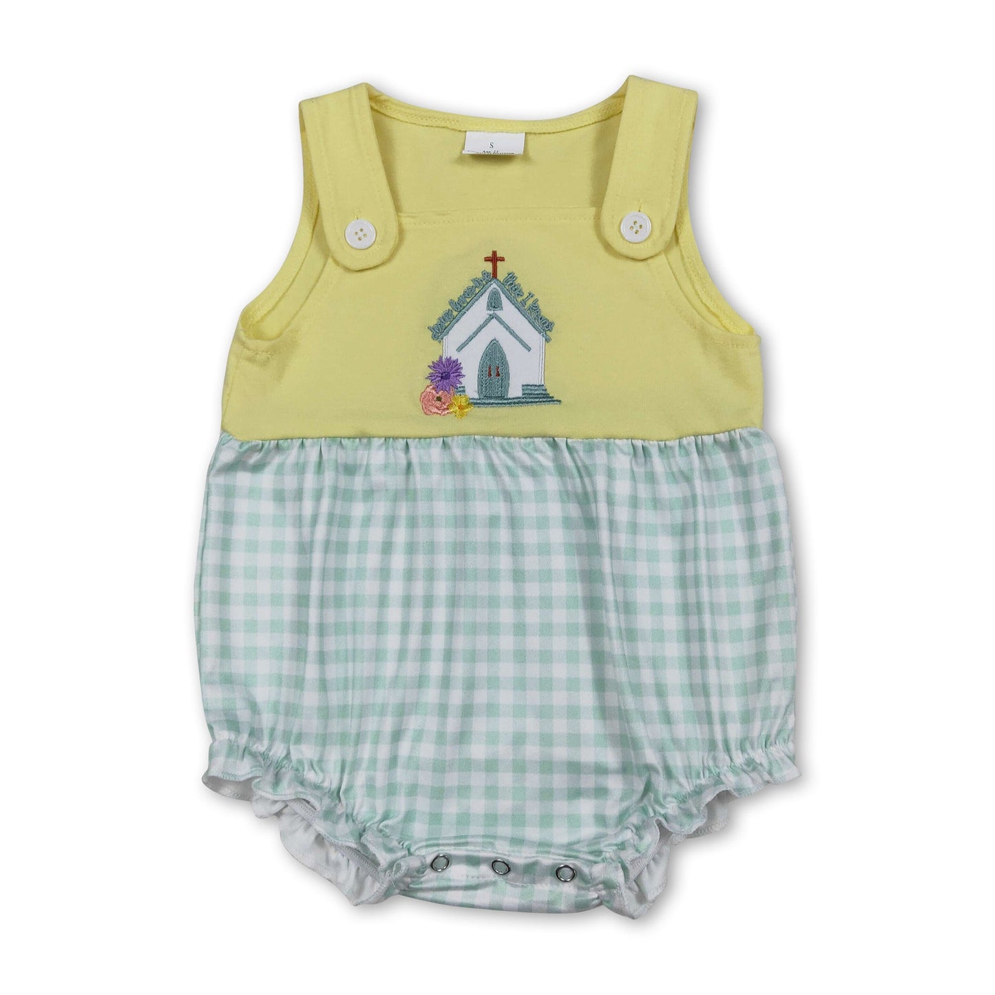 Sleeveless Jesus loves me this I know church girl romper