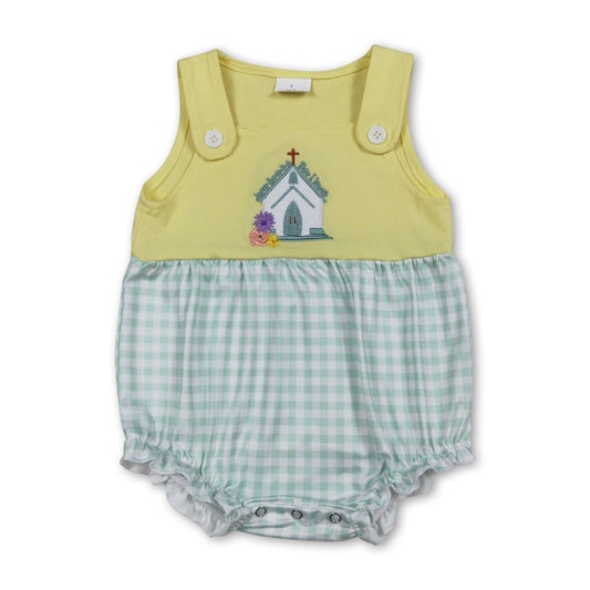 Sleeveless Jesus loves me this I know church girl romper