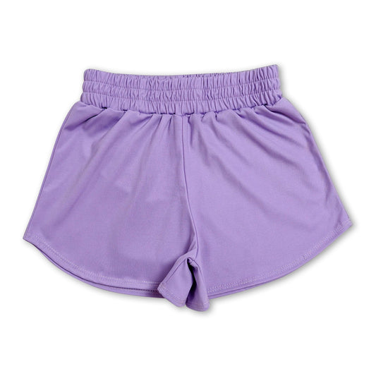 Purple kids girls summer yoga active shorts